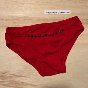 Men’s Brief Red Black Studs
